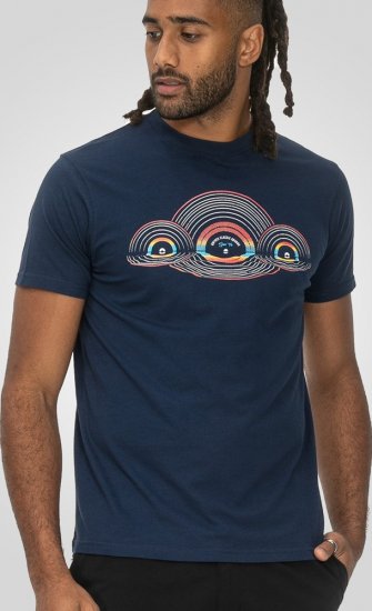 D555 Cheltenham Record With Reflection Printed T-shirt French Navy - Camisetas - Camisetas - 2XL-14XL