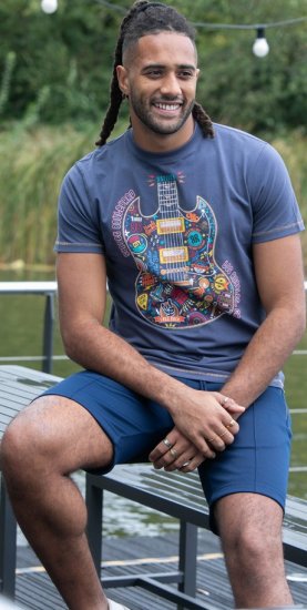 D555 Stockport Multi Coloured Guitar Printed T-Shirt Denim - Camisetas - Camisetas - 2XL-14XL