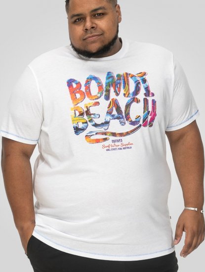 D555 SYDNEY Multi Coloured Bondi Beach Printed T-Shirt White - Camisetas - Camisetas - 2XL-14XL