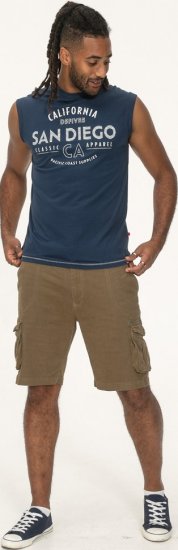 D555 Havant San Diego Printed Sleeveless T-Shirt French Navy - Camisetas - Camisetas - 2XL-14XL