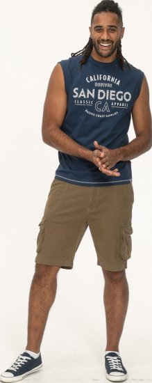 D555 Havant San Diego Printed Sleeveless T-Shirt French Navy - Camisetas - Camisetas - 2XL-14XL