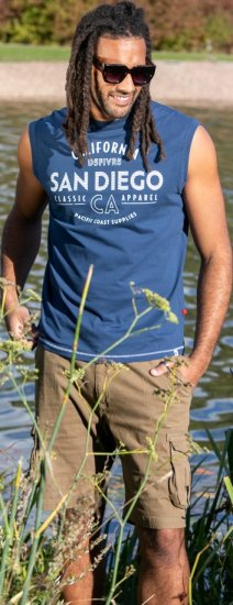 D555 Havant San Diego Printed Sleeveless T-Shirt French Navy - Camisetas - Camisetas - 2XL-14XL