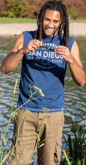 D555 Havant San Diego Printed Sleeveless T-Shirt French Navy - Camisetas - Camisetas - 2XL-14XL