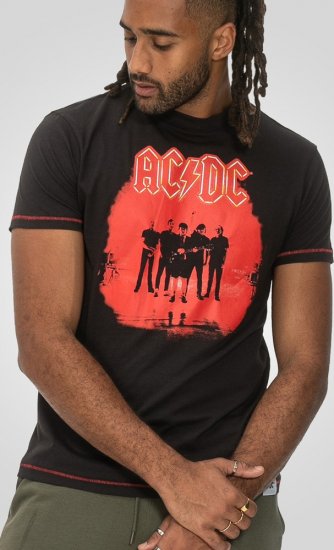 D555 Uxbridge Official AC/DC Band Printed Crew Neck T-Shirt Washed Black TALL SIZES - ROPA DE HOMBRE MT-6XLT - Tamaños de talle alto