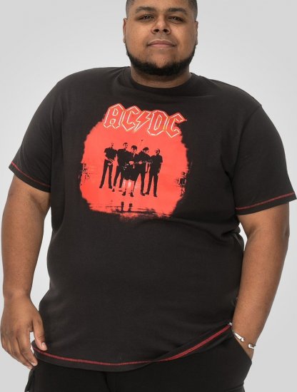 D555 Uxbridge Official AC/DC Band Printed Crew Neck T-Shirt Washed Black TALL SIZES - ROPA DE HOMBRE MT-6XLT - Tamaños de talle alto