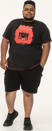 D555 Uxbridge Official AC/DC Band Printed Crew Neck T-Shirt Washed Black TALL SIZES - ROPA DE HOMBRE MT-6XLT - Tamaños de talle alto
