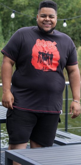 D555 Uxbridge Official AC/DC Band Printed Crew Neck T-Shirt Washed Black TALL SIZES - ROPA DE HOMBRE MT-6XLT - Tamaños de talle alto