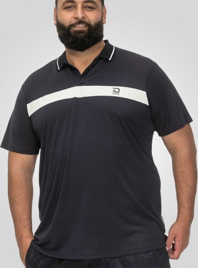 D555 Hinckley Stretch Polo With Contrast Tipping Collar Navy - Polos - Polos 2XL-8XL