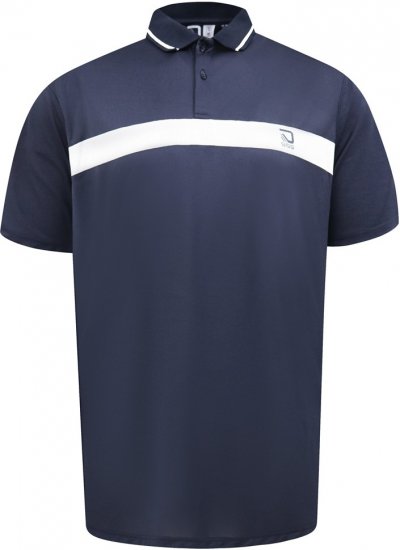 D555 Hinckley Stretch Polo With Contrast Tipping Collar Navy - Polos - Polos 2XL-8XL