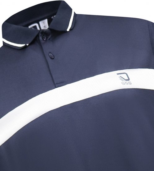 D555 Hinckley Stretch Polo With Contrast Tipping Collar Navy - Polos - Polos 2XL-8XL