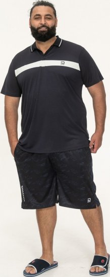 D555 Hinckley Stretch Polo With Contrast Tipping Collar Navy - Polos - Polos 2XL-8XL