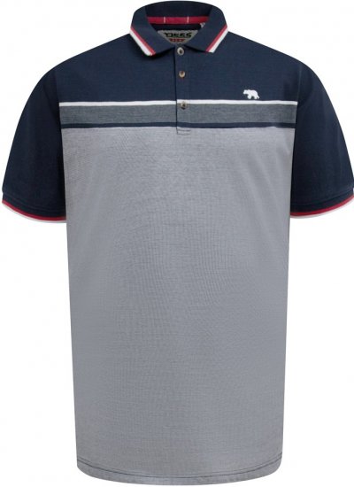 D555 Tipton Stripe Jacquard Short Sleeve Polo Navy - Polos - Polos 2XL-8XL