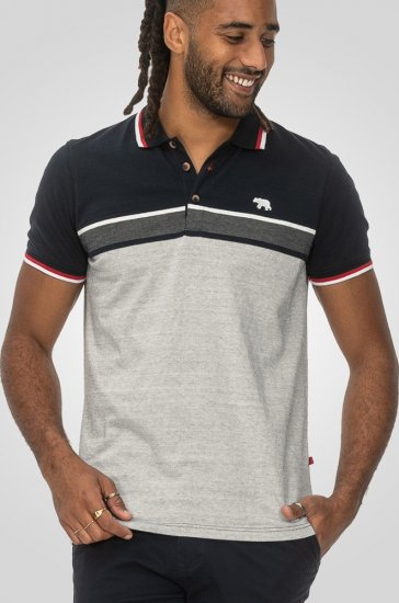 D555 Tipton Stripe Jacquard Short Sleeve Polo Navy - Polos - Polos 2XL-8XL