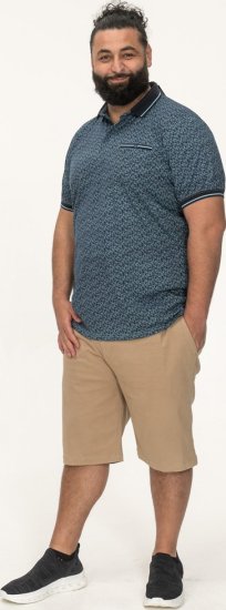 D555 Woolwich AOP Polo Shirt With Ribbed Collar Blue - Polos - Polos 2XL-8XL