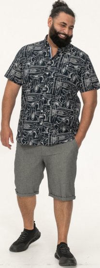 D555 Worthing Surf AOP Short Sleeve Button Down Collar Shirt Navy - Camisas - Camisas 2XL-10XL