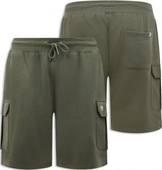 D555 Wigan 1 Elasticated Waist Fleece Cargo Shorts Khaki - Pantalones y cortos de chándal - Pantalones y Pantalones cortos de chándal - 2XL-12XL