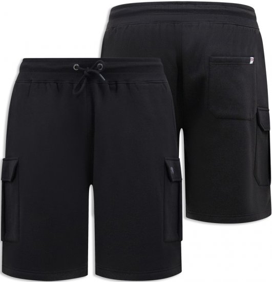 D555 Wigan 2 Elasticated Waist Fleece Cargo Shorts Black - Pantalones y cortos de chándal - Pantalones y Pantalones cortos de chándal - 2XL-12XL