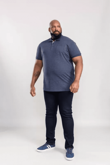 D555 Grant Polo Shirt Denim Blue - Polos - Polos 2XL-8XL