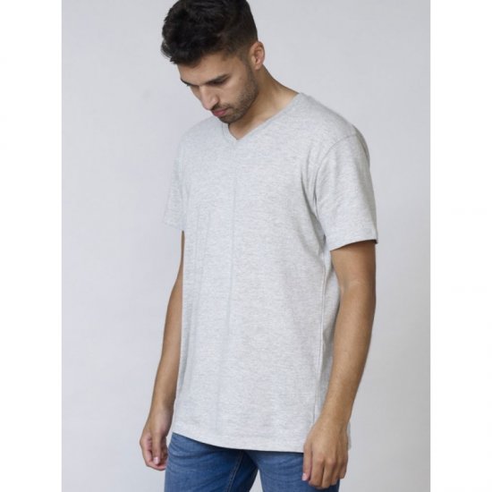 D555 Signature V-neck T-shirt Grey - Camisetas - Camisetas - 2XL-14XL
