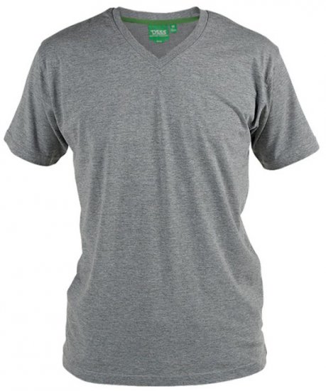 D555 Signature V-neck T-shirt Grey - Camisetas - Camisetas - 2XL-14XL