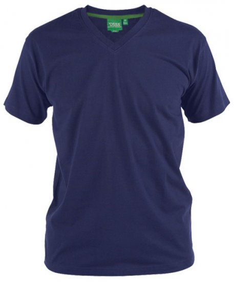 D555 Signature V-neck T-shirt Navy - Camisetas - Camisetas - 2XL-14XL