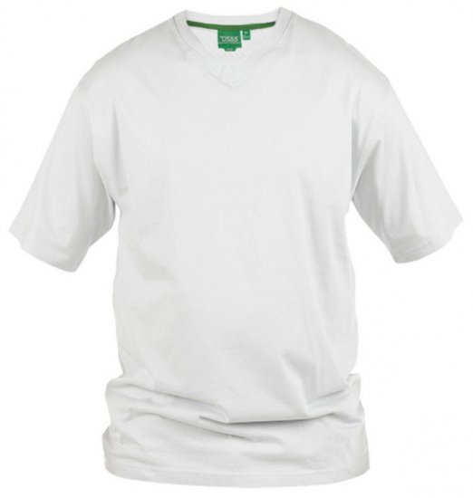 D555 Signature V-neck T-shirt White - Camisetas - Camisetas - 2XL-14XL