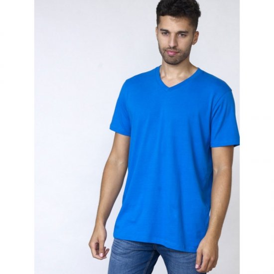 D555 Signature V-neck T-shirt Blue - Camisetas - Camisetas - 2XL-14XL