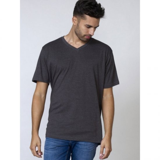 D555 Signature V-neck T-shirt Charcoal - Camisetas - Camisetas - 2XL-14XL