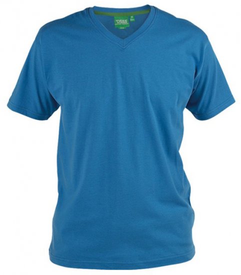 D555 Signature V-neck T-shirt Blue - Camisetas - Camisetas - 2XL-14XL