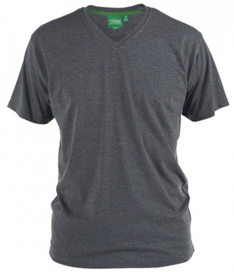 D555 Signature V-neck T-shirt Charcoal - Camisetas - Camisetas - 2XL-14XL