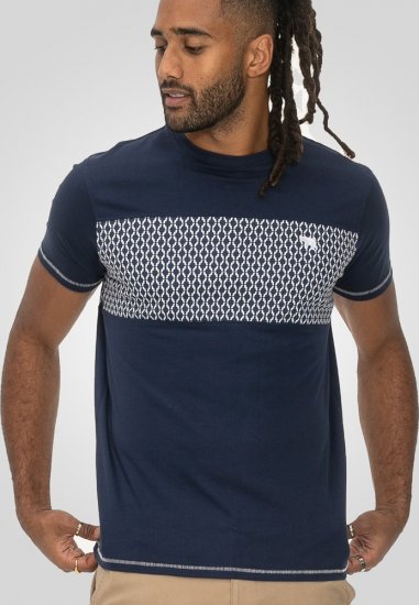D555 Swansea Cut And Sew Crew Neck T-Shirt Navy - Camisetas - Camisetas - 2XL-14XL