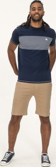 D555 Swansea Cut And Sew Crew Neck T-Shirt Navy - Camisetas - Camisetas - 2XL-14XL