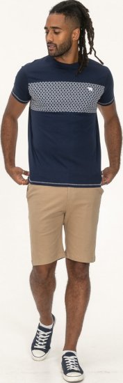 D555 Swansea Cut And Sew Crew Neck T-Shirt Navy - Camisetas - Camisetas - 2XL-14XL