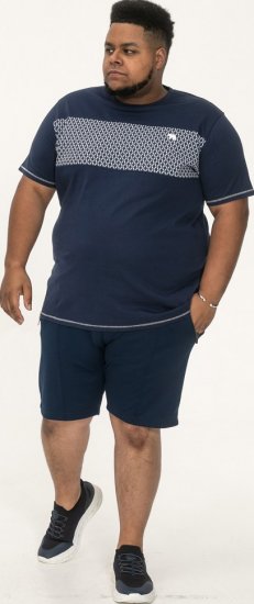 D555 Swansea Cut And Sew Crew Neck T-Shirt Navy - Camisetas - Camisetas - 2XL-14XL