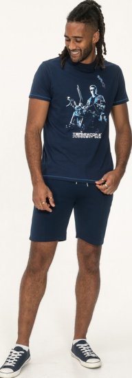 D555 Cameron Official Terminator Printed Crew Neck T-Shirt Dark Navy - Camisetas - Camisetas - 2XL-14XL