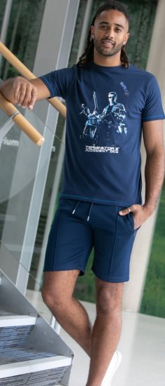D555 Cameron Official Terminator Printed Crew Neck T-Shirt Dark Navy - Camisetas - Camisetas - 2XL-14XL