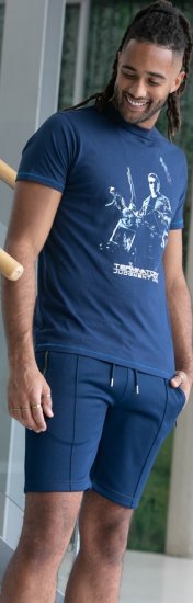 D555 Cameron Official Terminator Printed Crew Neck T-Shirt Dark Navy - Camisetas - Camisetas - 2XL-14XL