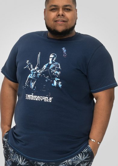 D555 Cameron Official Terminator Printed Crew Neck T-Shirt Dark Navy - Camisetas - Camisetas - 2XL-14XL