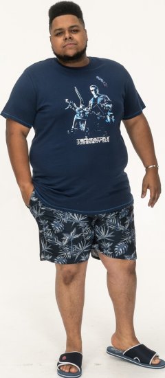 D555 Cameron Official Terminator Printed Crew Neck T-Shirt Dark Navy - Camisetas - Camisetas - 2XL-14XL