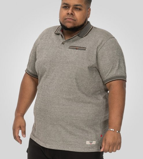 D555 Holyhead Polo Texturizado con Bolsillo en el Pecho Gris - Polos - Polos 2XL-8XL