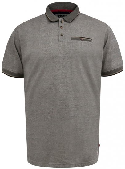 D555 Holyhead Polo Texturizado con Bolsillo en el Pecho Gris - Polos - Polos 2XL-8XL