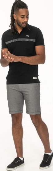 D555 Stafford Cut And Sew Embroidery Stripe Short Sleeve Polo Black - Polos - Polos 2XL-8XL