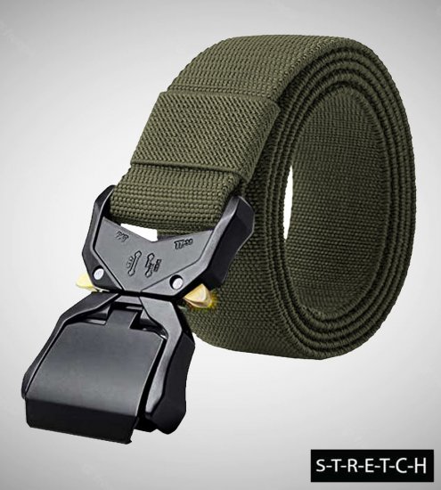 D555 Dale Tactical Stretch Webbing Belt with Heavy Duty Quick Release Buckle Khaki - Cinturones - Cinturones W40-W70/2XL-8XL