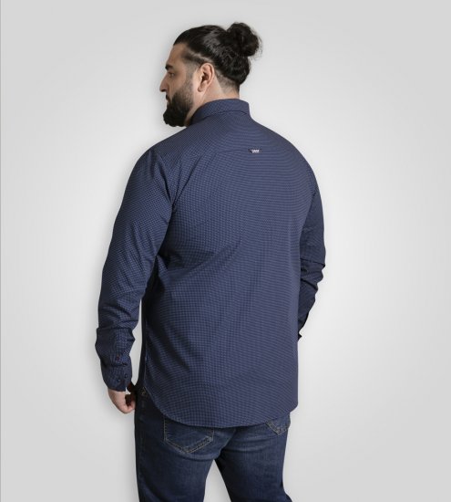 D555 Middlesbrough Long Sleeve AOP Micro Blue Shirt Navy TALL SIZE - Camisas - Camisas 2XL-10XL
