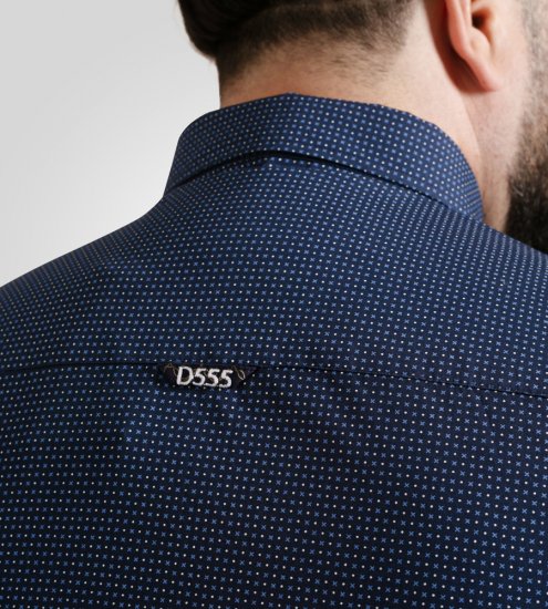 D555 Middlesbrough Long Sleeve AOP Micro Blue Shirt Navy TALL SIZE - Camisas - Camisas 2XL-10XL