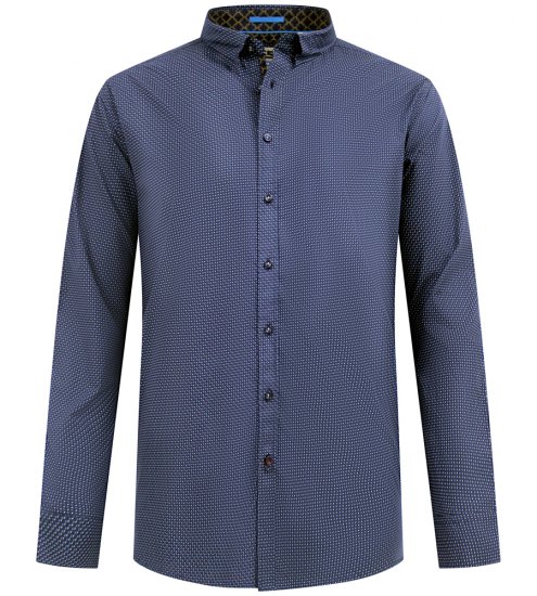 D555 Middlesbrough Long Sleeve AOP Micro Blue Shirt Navy TALL SIZE - Camisas - Camisas 2XL-10XL