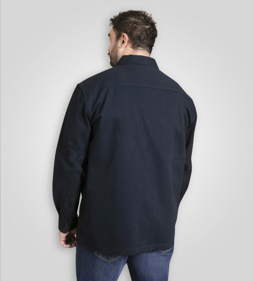 D555 Cleveley Long Sleeve Heavy Shacket Overshirt Navy - Camisas - Camisas 2XL-10XL