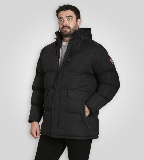 D555 Wolverhampton Quilted Padded Jacket with Hood Black - Chaquetas - Chaquetas Tallas Grandes 2XL-8XL