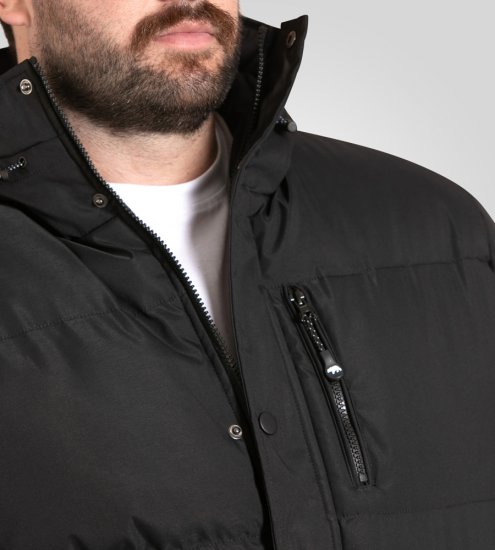 D555 Wolverhampton Quilted Padded Jacket with Hood Black - Chaquetas - Chaquetas Tallas Grandes 2XL-8XL