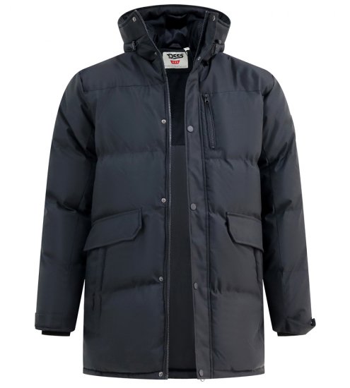 D555 Wolverhampton Quilted Padded Jacket with Hood Black - Chaquetas - Chaquetas Tallas Grandes 2XL-8XL